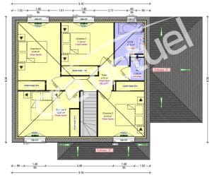 Plan etage maison 5 chambres