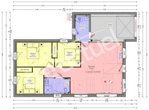 Plan plain pied moderne