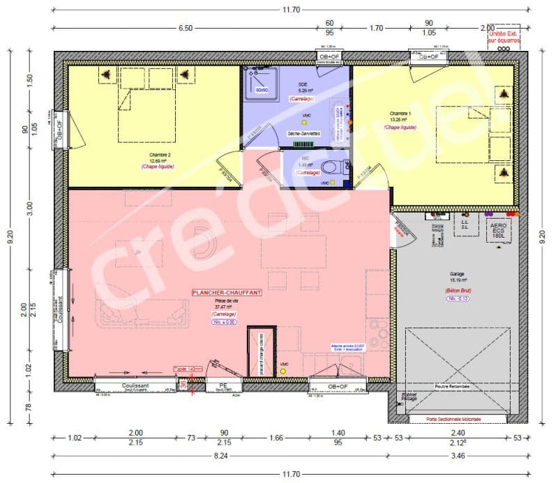 Plan rez de chaussée plain pied