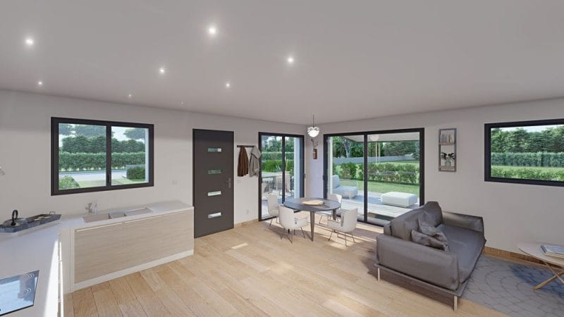 séjour maison plain pied