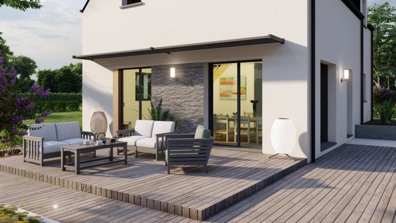 terrasse maison neuve RE 2020