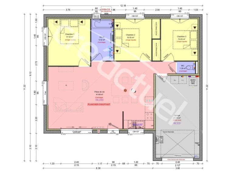 Plan intérieur maison plain pied