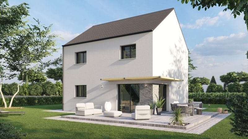 Vue jardin maison contemporaine