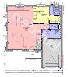 Plan maison Cre'actuel Rez de chaussée