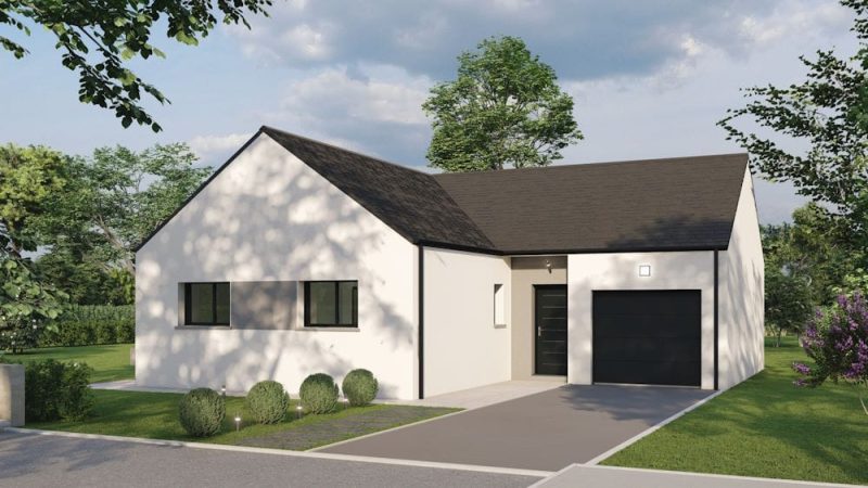 Plain pied 2 pans porche