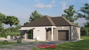 Façade maison plain-pied RE2020
