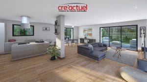 Vue séjour maison neuve