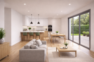 pièce de vie lumineuse